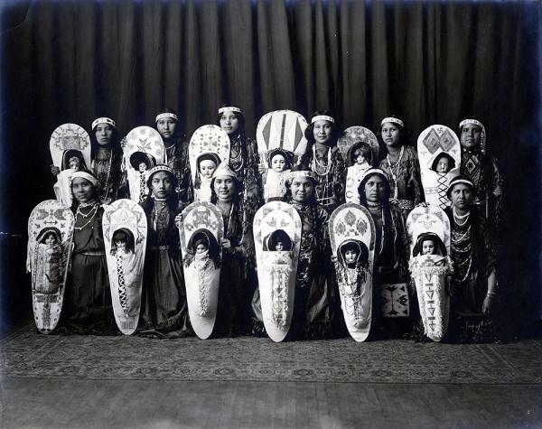 Female students as "Indian Squaws" in "The Captain of Plymouth" [pose 3], 1909