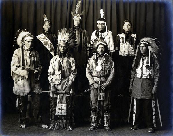 Male students as the "Braves' Chorus" in "The Captain of Plymouth", 1909