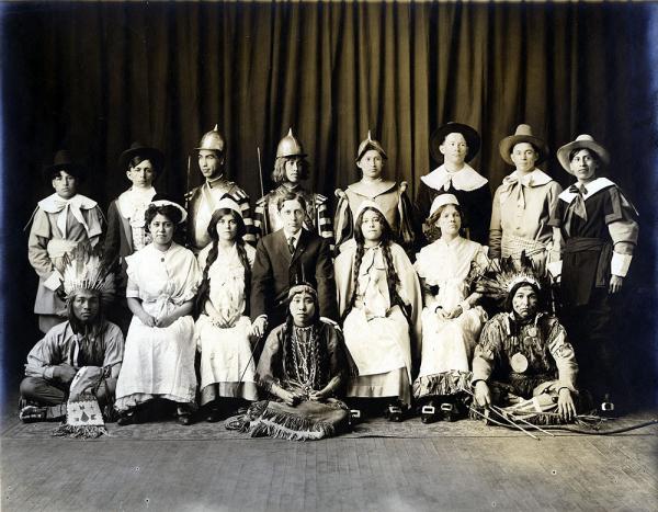 Male and Female Students, the Principal Cast Members of "The Captain of Plymouth," 1909