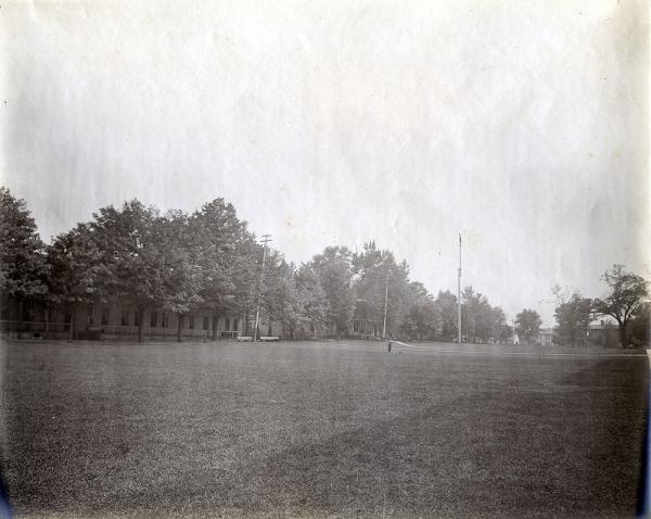 Mowing the Lawn of the Central Campus, c. 1909