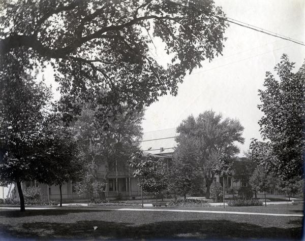 Academic Building Shrouded by Trees, c. 1909