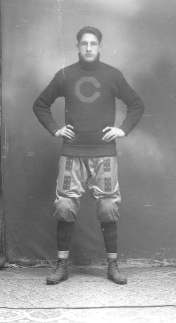 George Gardner in football uniform, c.1907