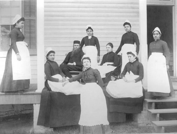 Student nurses and medical staff [version 2], c.1885