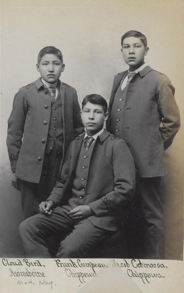 Cloud Bird, Frank Campeau, and Jacob Cobmoosa, c.1891