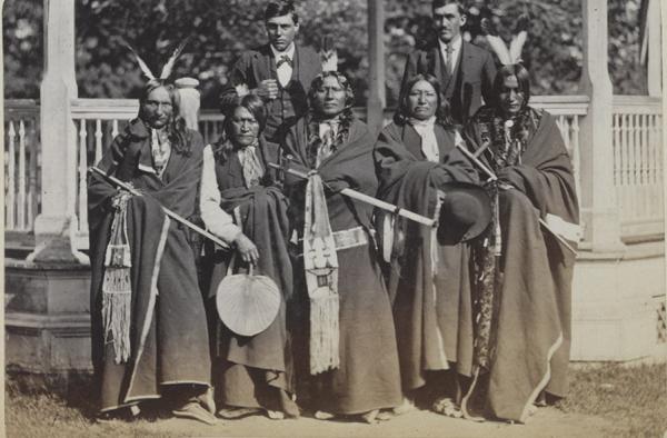 Five Sioux chiefs with two interpreters, c.1880