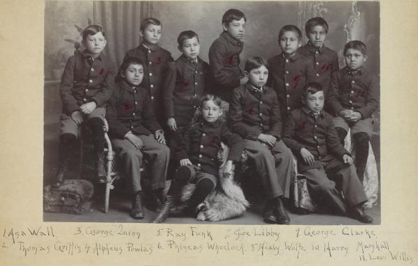 Eleven young male students, c.1896