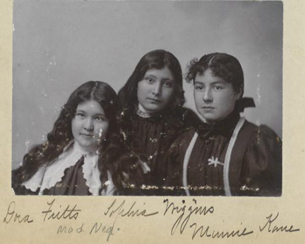 Dora Fritts, Sophia Wilkins, and Minnie Kane, c.1899