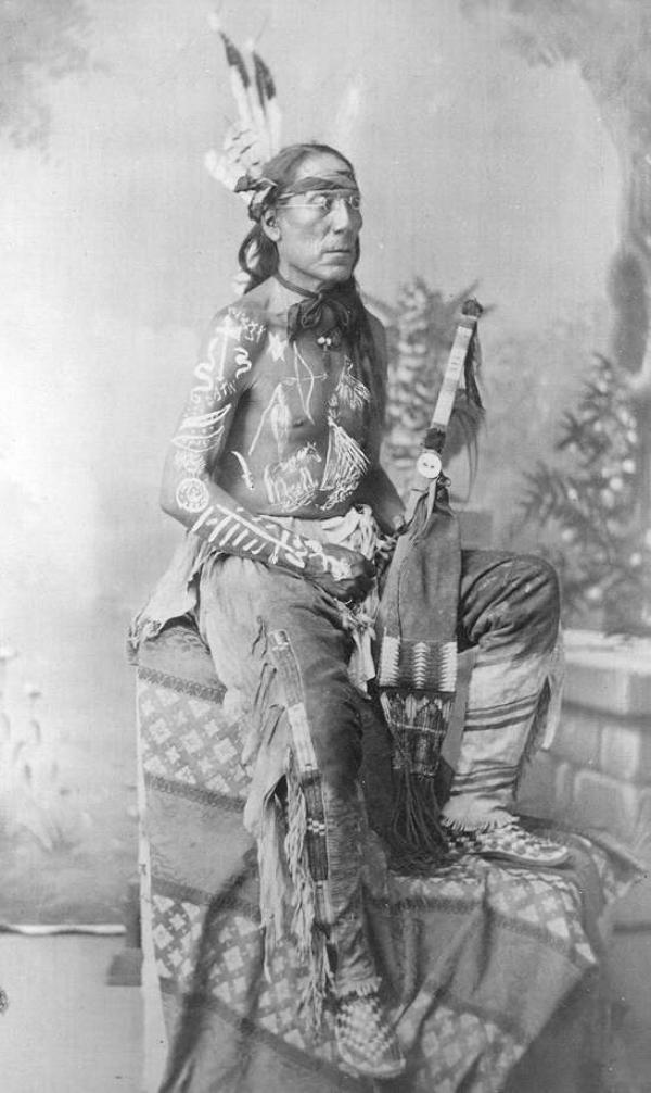 Poor Wolf showing painted body ornamentation, c.1880