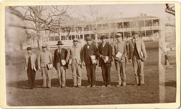 Fort Marion prisoners at the Carlisle Indian School [version 2], c.1879