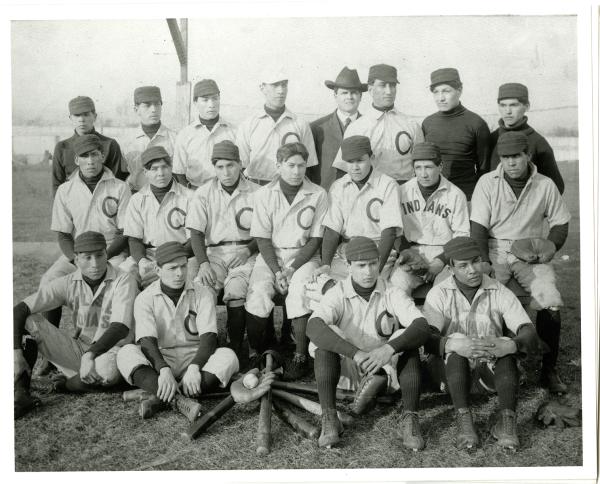 Baseball Team with Pop Warner, c. 1910