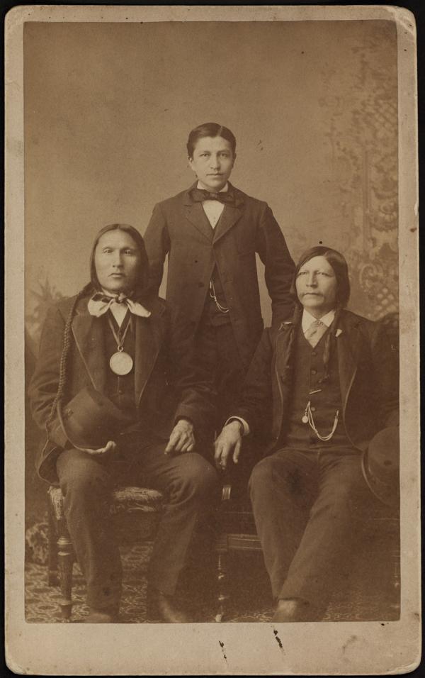 Standing Bear, Luther Standing Bear, and Red Fish, c. 1882