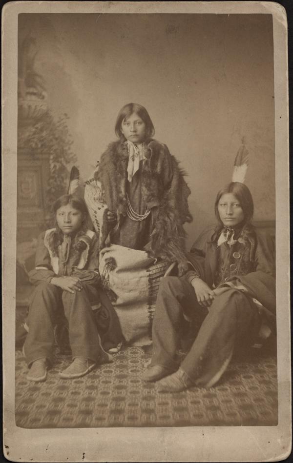 Wounded Yellow Robe, Chauncey Yellow Robe, and Henry Standing Bear [version 1], 1883