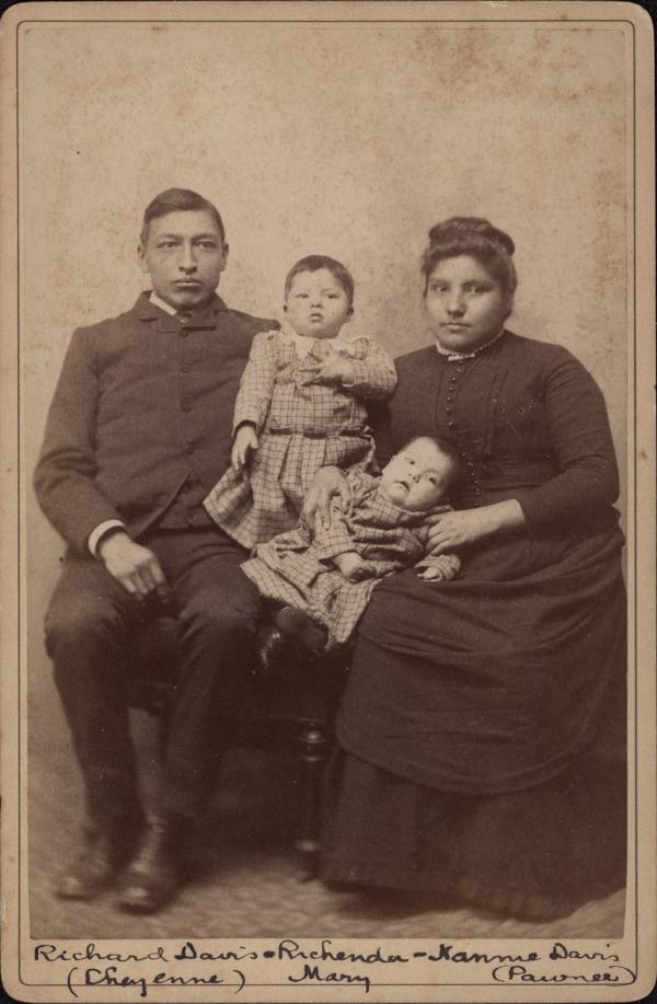 Richard Davis, Nellie Aspenall, and their children [version 1], c. 1891