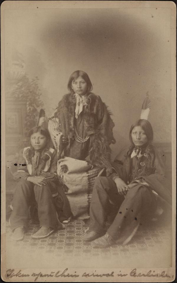 Wounded Yellow Robe, Chauncey Yellow Robe, and Henry Standing Bear [version 2], 1883