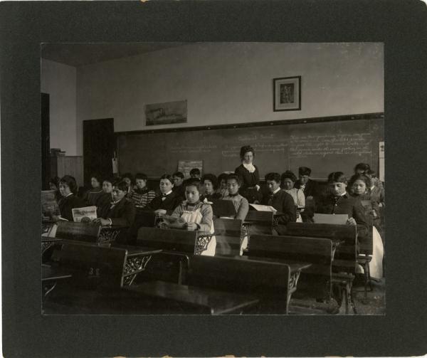 Students in Classroom Studying Current Events, 1901