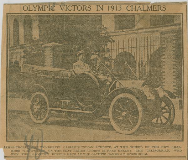 Jim Thorpe in Chalmers Automobile