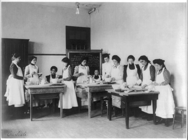 Female Students in Cooking Class, 1901