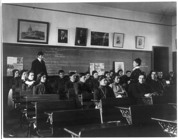 Students in a Class on Government, 1901