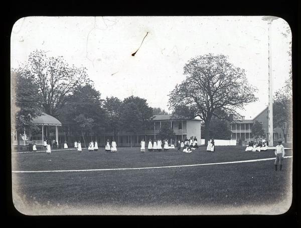 Female Students on School Grounds, c. 1900