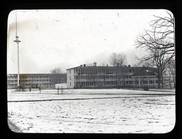 View of School Grounds in Winter, c. 1900