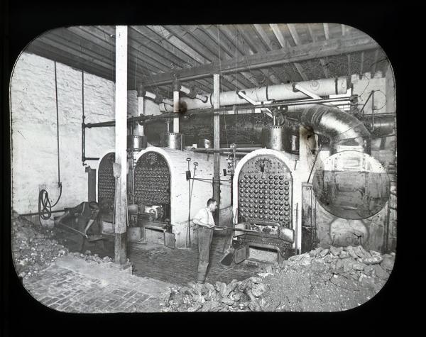 Man Shoveling Coal into a Boiler, c. 1897