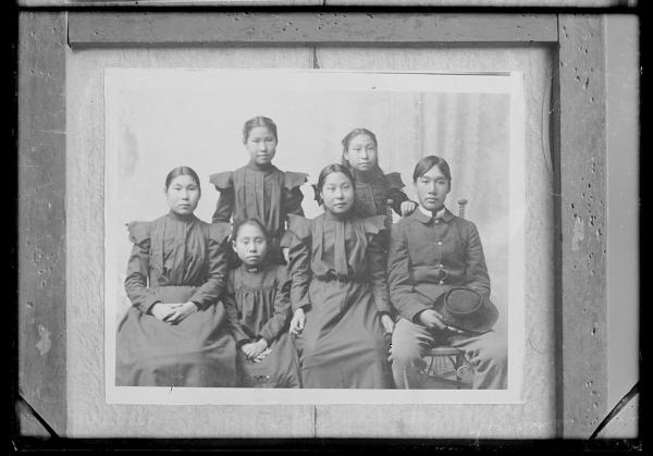 Six Alaskan students after arrival, c.1898
