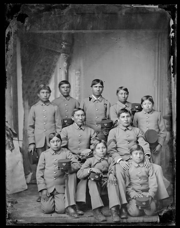 Ten male Cheyenne students [version 1], 1880