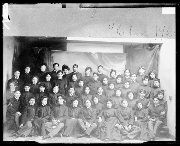 Group of male and female students, c.1903