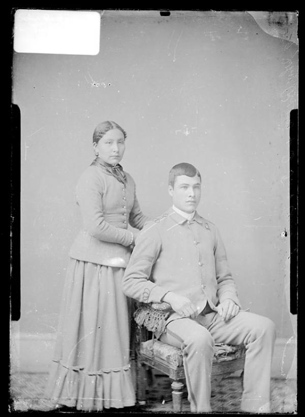 John Rooks and an unidentified female student, c.1896