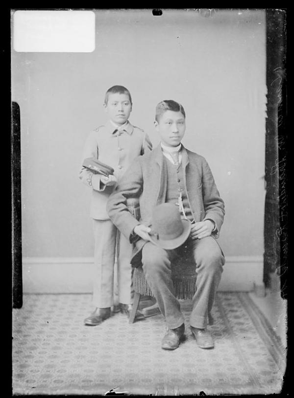 Frank Hudson and Clarence White Thunder, c.1886