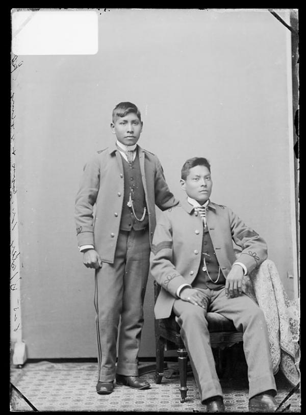 Stailey Norcross and an unidentified male student, c.1883