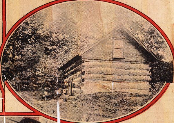 Log Cabin Where "Sick Feast" Was Held, 1911