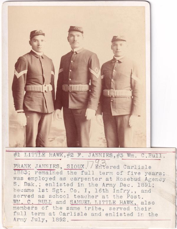 Samuel Little Hawk, Frank Jannies, and William C. Bull, c.1892