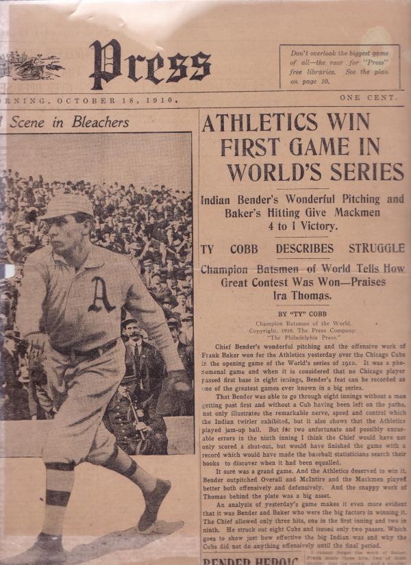 Charles Bender in the World Series, 1910