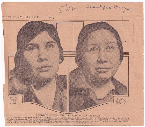Cora Elm and Sarah M. Ingalls, 1917