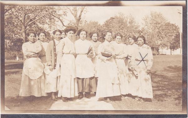 Sara Monteith and Students, c.1909