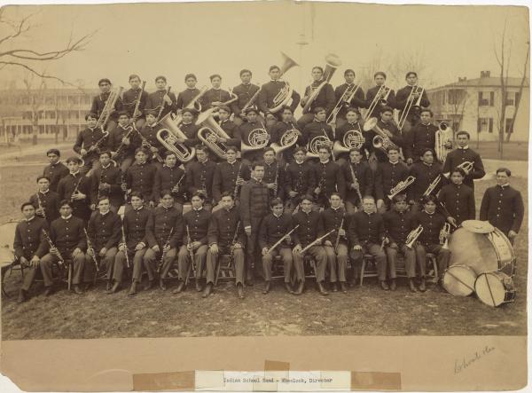 School Band with Dennison Wheelock, c. 1896