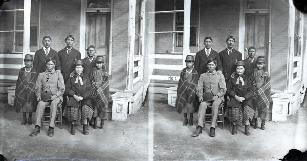 Seven Kiowa students, c.1879
