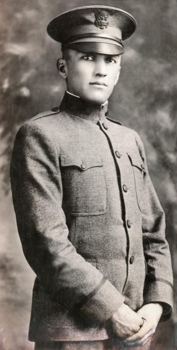 Gus Welch in military uniform, c. 1918