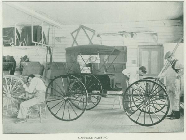 Students Painting Carriages, 1901