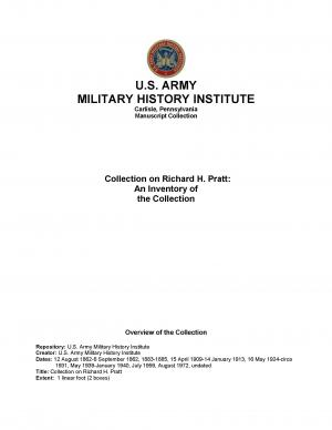 Collection on Richard H. Pratt at the U.S. Army Military History Institute