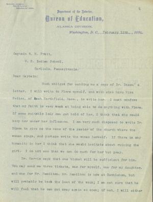 Jackson Responds to Concerns About Flora Campbell, 1896