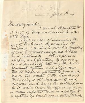 Letter from Richard H. Pratt to Cornelius R. Agnew, June 1, 1886