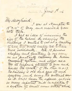 Letter from Richard H. Pratt to Cornelius R. Agnew, June 1, 1886