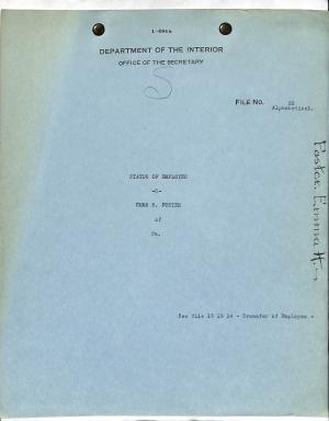 blue paper with title "Status of Employees - Emma H. Foster of Pa."
