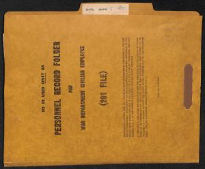 cover of personnel record folder of george foulk
