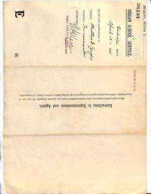 cover of "record and qualifications" document of Milton I. Zeigler