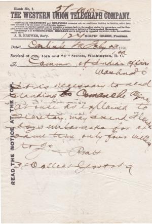 Travel Request for Alfred John Standing to Comanche Agency