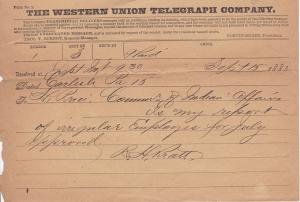 Pratt Follows Up on Inquiry on July 1884 Irregular Employee Report