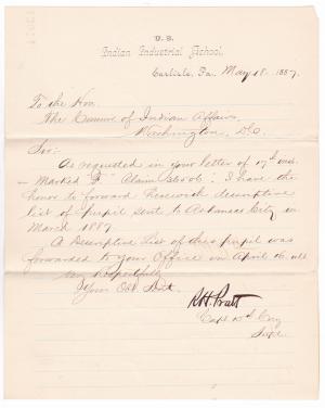 Additional Explanatory Letter for Descriptive Statement of Students for March 1887